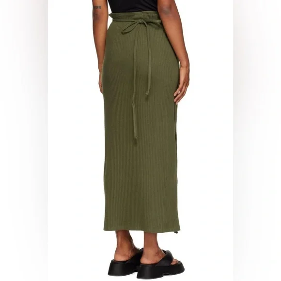 BASERANGE large Brig/wrap skirt, cotton/recycled cotton, ero green - Picture 4 of 10